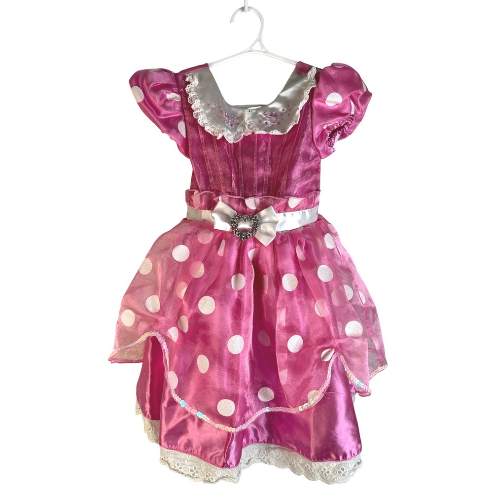 Disney Girl's Pink Polka Dot Heart Buckle Costume Dress Size 3T